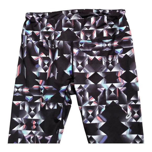 ASICS Womens Size XL Pull On Retro Athletic Yoga Gym Workout Leggings Pants - Picture 3 of 6